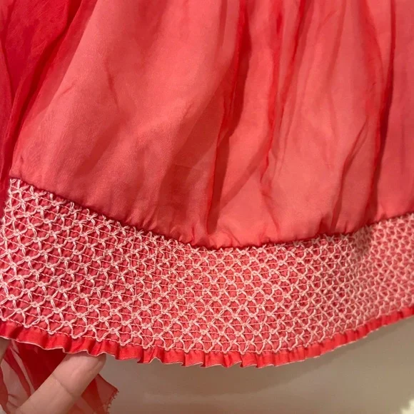Alice + Olivia off the shoulder semi sheer Women's blouse in red size small